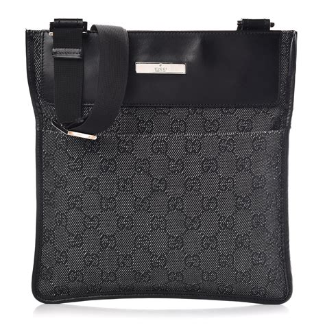 black gucci messenger bag women's|Gucci black monogram bag.